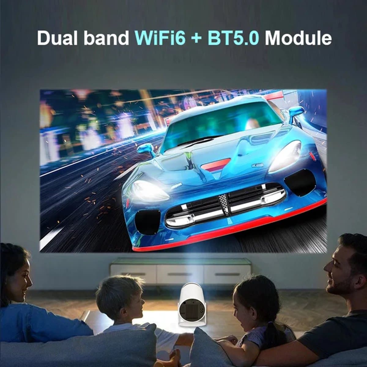 4K Ultra HD LED Smart Android 11 Multimedia projector beamer. met WIFI en Bluetooth. Freestyle design. LET OP: MIKANRO levert de originele Freestyle beamer met ingebouwde Android. Als enigste onafhankelijk functioneren en heeft dus geen mobiel nodig — afbeelding 1