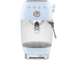 SMEG ECF03PBEU Handmatige Espressomachine - Pistonmachine - Cold Brew - 15 Bar - 58 mm Filterdrager - Thermoblock - Professionele Stoompijp - '50s Style - Pastelblauw