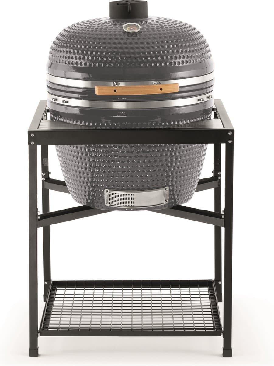 Landmann Kamado BBQ 26 inch Grijs - Tafelmodel - MLS Pizzasteen Ø57 cm - Keramische Houtskoolbarbecue - BBQ Egg - Thermometer - Grote Groepen — afbeelding 1
