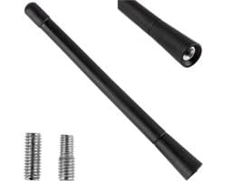 AMIO FM/AM Auto Antenne Mini Universeel Zwart 18 cm met 5/6mm Adapter – Geschikt voor Volkswagen, Audi en Skoda