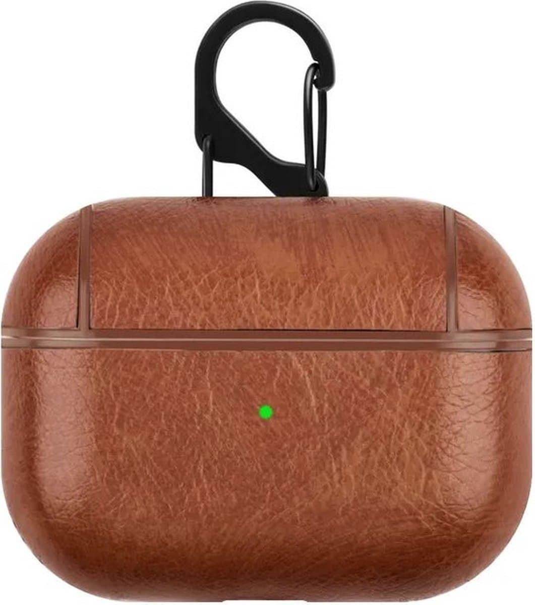KELERINO. Leren hoesje geschikt voor Apple Airpods Pro 2 - Licht Bruin — afbeelding 1