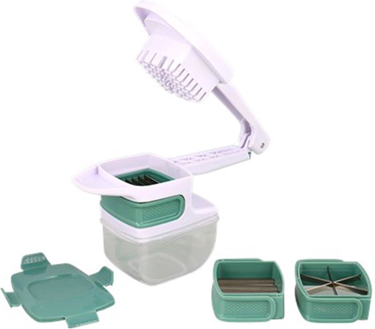 Multi snijset - Wit / Groen - Kunststof / Metaal - 3 Snijstanden - 5 Delig — afbeelding 1