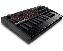 Akai Professional MPK Mini MK3 - 25 toetsen USB MIDI-keyboardcontroller met 8 verlichte drumpads, 8 knoppen, muziekproductiesoftware en Native Instruments Sound Package (NKS-integratie), Zwart