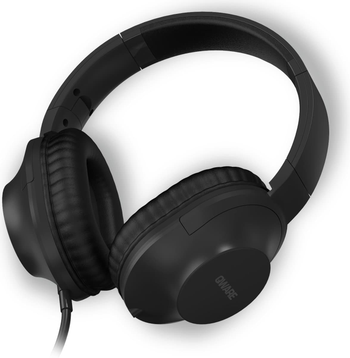Qware Sound - Koptelefoon Kinderen – Koptelefoon Volwassenen - Koptelefoon Bedraad - Wired - Kabel - Headphone - Zwart — afbeelding 1