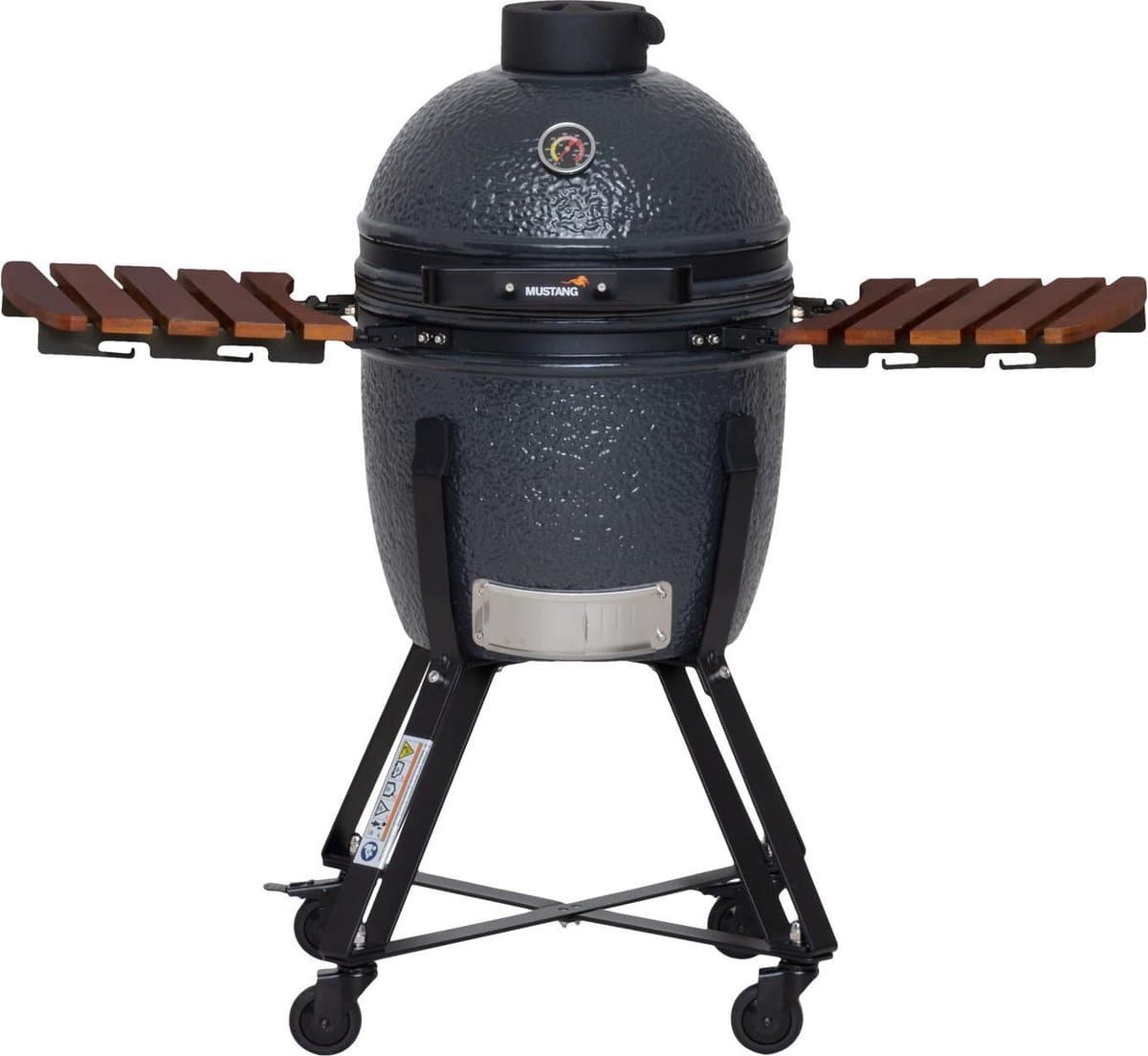 Mustang Kamado M 18 inch - Ø 38 cm - Met glasvezelafdichting - 68.5 kg - Houtskool - Kleur grijs — afbeelding 1