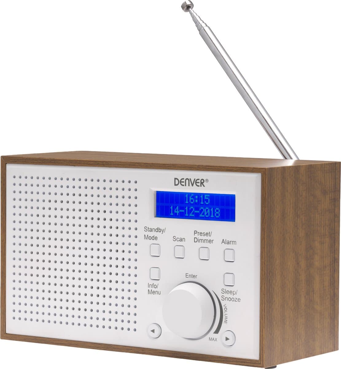 Denver DAB Radio - Noodradio / Noodpakket - Batterijen & Netstroom - Keukenradio - Draagbare Radio - DAB46 - Wit — afbeelding 1