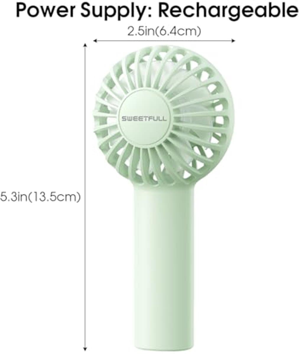 Draagbare mini-ventilator met 3 snelheden - Oplaadbare handventilator voor reizen en make-up — afbeelding 1