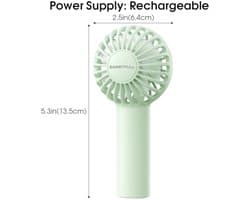 Draagbare mini-ventilator met 3 snelheden - Oplaadbare handventilator voor reizen en make-up