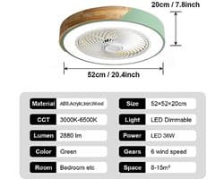 Moderne Plafondventilator met Verlichting en Afstandsbediening - 6 Snelheden en Verstelbare Kleurtemperaturen