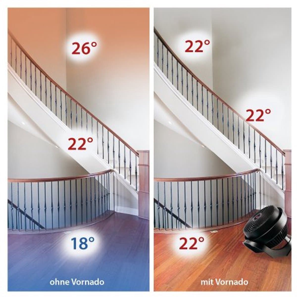 In hoogte verstelbare staande ventilator met fluisterstille werking en 3 standen - 42 W, 23 m bereik — afbeelding 1