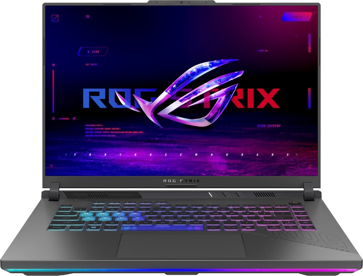 ASUS ROG Strix G16 G614PM-RV066W AMD Ryzen™ 9 8940HX Laptop 40,6 cm (16") WUXGA 32 GB DDR5-SDRAM 1 TB SSD NVIDIA GeForce RTX 5060 Wi-Fi 6E (802.11ax) Windows 11 Home Nederlands Zwart, Grijs — afbeelding 1