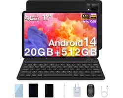 Tablet met toetsenbord DOOGEE T40 11"2,5K 20 GB RAM + 512 GB ROM Android 14 met Helio G99 Batterij 8580 mAh 16 MP + 8 MP Face ID,Zwart