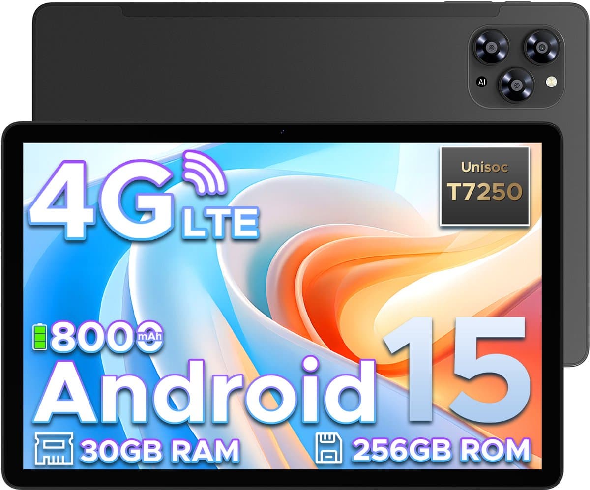 Doogee Tab G6-Android 15 Tablet-11 inth +90Hz - 4G LTE -6GB RAM+256 GB ROM (2TB TF) - Dubbele luidsprekers -8000 mAh- T7250 octa-core - 5G WiFi - BT5.0- Zwart — afbeelding 1