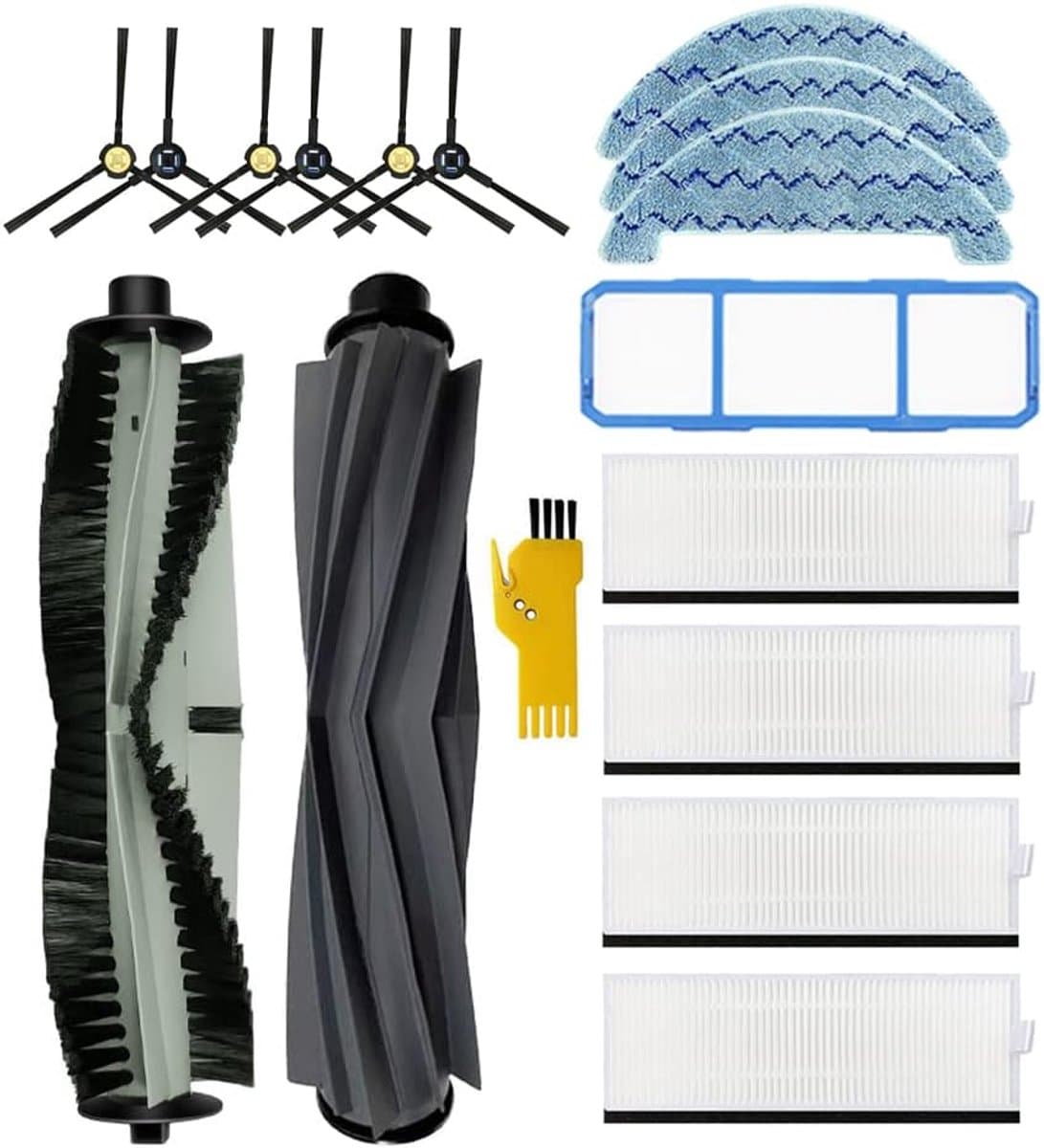 vervangende accessoiresset Geschikt voor ZACO ILIFE A9s A7 X785 X750 X800 robotstofzuiger 16 pakken 2 hoofdborstels, 4 Hepa-filters, 1 primair filter, 6 zijborstels, 3 dweildoeken — afbeelding 1