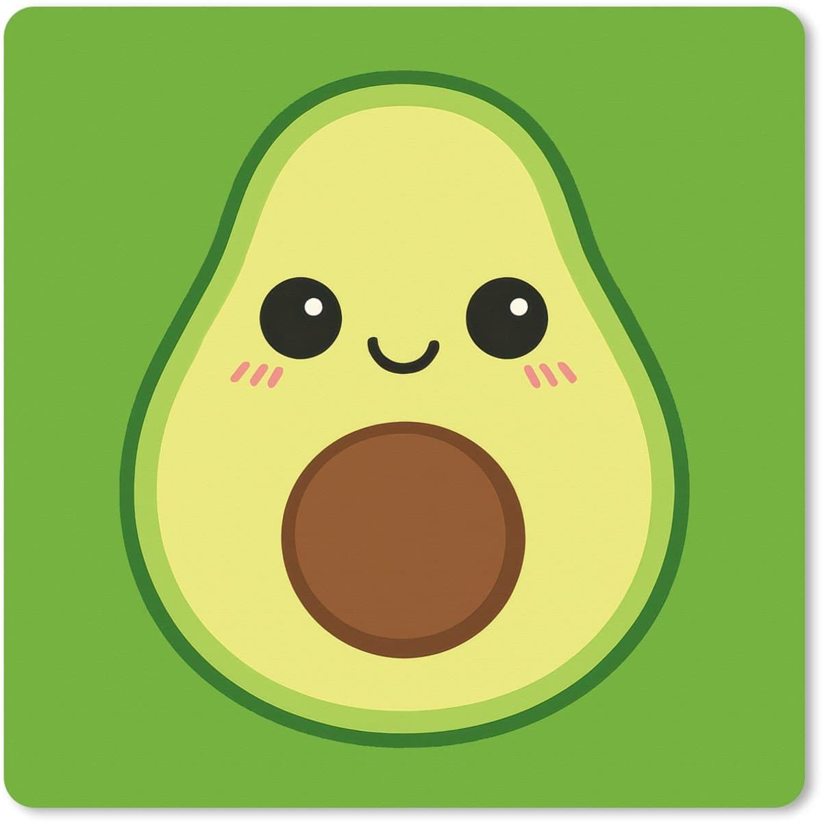 Muismat XXL 50x50 cm - Bureau onderlegger - Bureau mat Avocado - Groen - Speels - Bureaumat - Gaming mousepad xl - Bureaulegger groot - Computer deskmat — afbeelding 1
