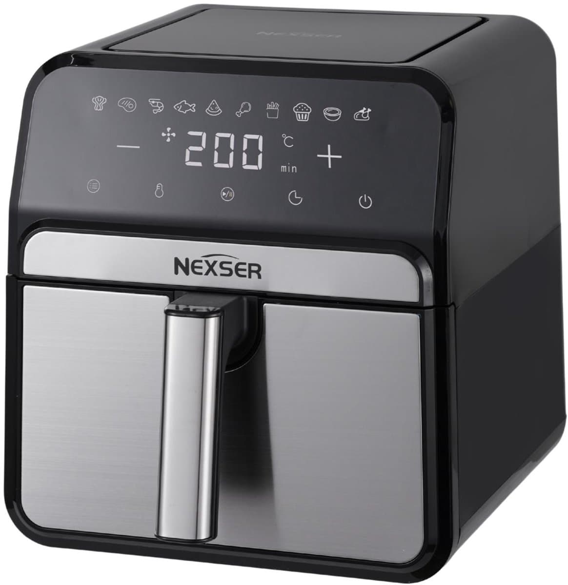 Airfryer 8L – Digitale Heteluchtfriteuse – 1800W – RVS – Touchscreen LED Display – Olievrij – Multifunctioneel – Easy Clean – Familieformaat — afbeelding 1