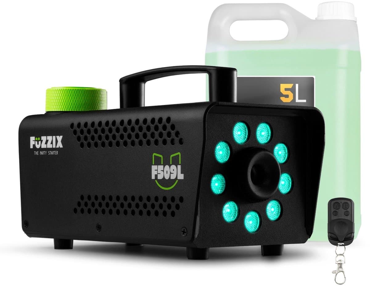 Party Rookmachine met lichteffecten én 5L rookvloeistof - Fuzzix F509L - Inclusief afstandsbediening - 500W — afbeelding 1