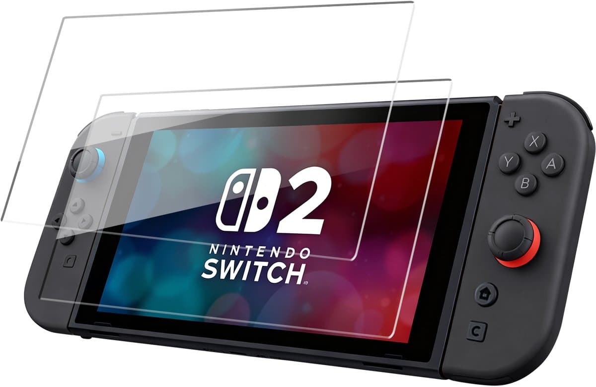 Podec - 3x Screenprotector geschikt voor Nintendo Switch 2 - Tempered Glass Screen Cover — afbeelding 1