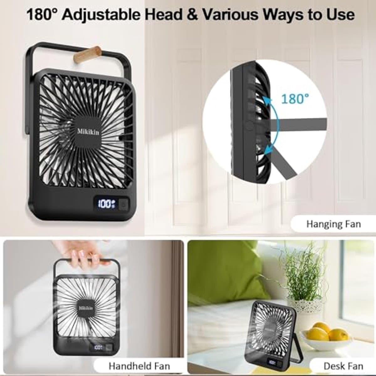 Oplaadbare USB Bureauventilator met Sterke Luchtstroom en Stil Design voor Thuis en Kantoor — afbeelding 1