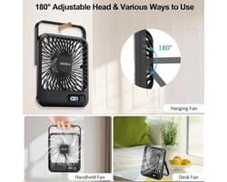 Oplaadbare USB Bureauventilator met Sterke Luchtstroom en Stil Design voor Thuis en Kantoor