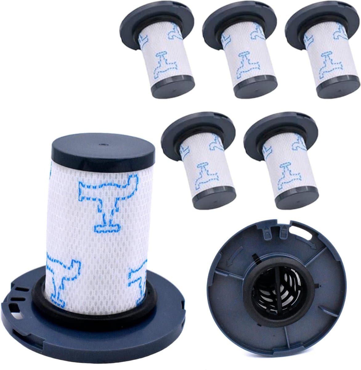 Actueell® - XL Filterset geschikt voor Rowenta Steelstofzuiger X-Force Flex 11.6 (RH98XX) en 14.6 (RH99XX) - Draadloze Stofzuiger - Vervangt onderdeel ZR009007 - 6 Stuks — afbeelding 1