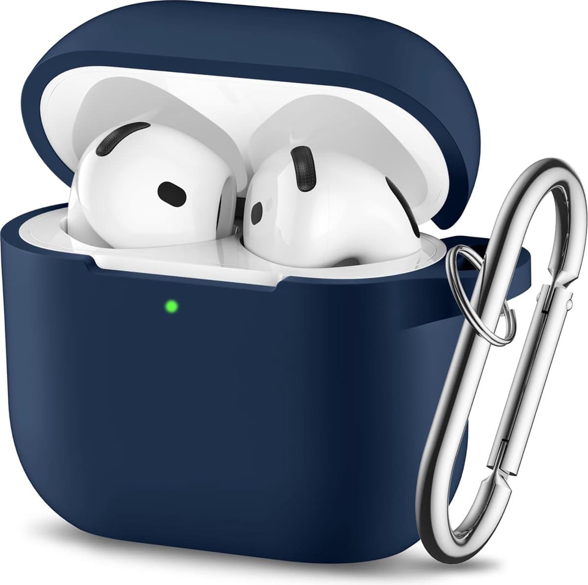 YONO Hoesje geschikt voor Airpods 4 - Case - Siliconen - Donkerblauw — afbeelding 1