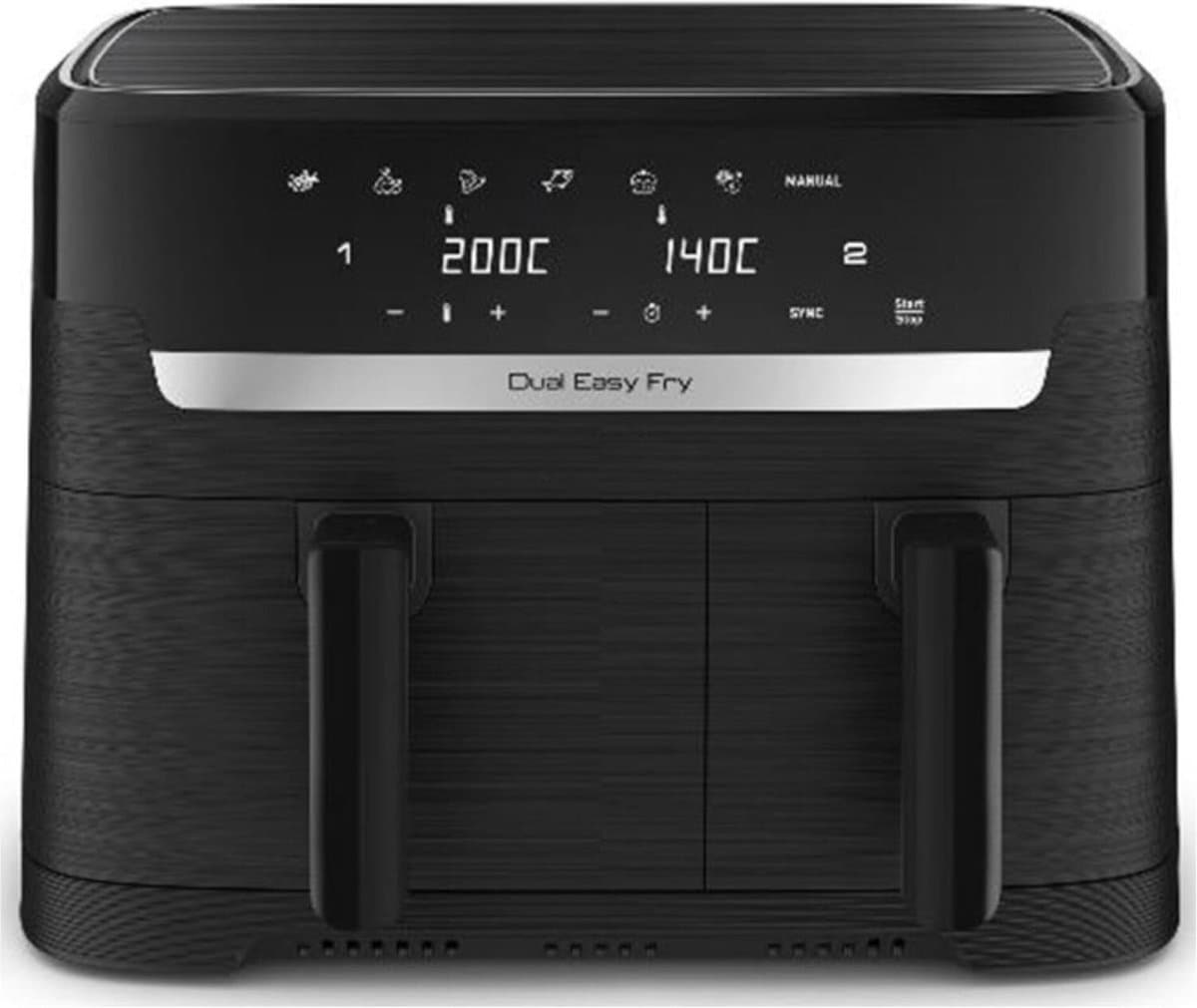 EY9018 Easy Fry Dual 8.3L XXL Heteluchtfriteuse met Dubbele Lades Energiebesparing 7 Automatische Kookprogramma's Receptenapp voor Complete Gezinsmaaltijden — afbeelding 1
