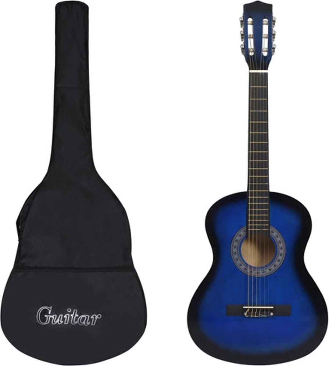 vidaXL - 8-delige - Gitaarset - klassiek - beginner - 3/4 - 36" - blauw — afbeelding 1