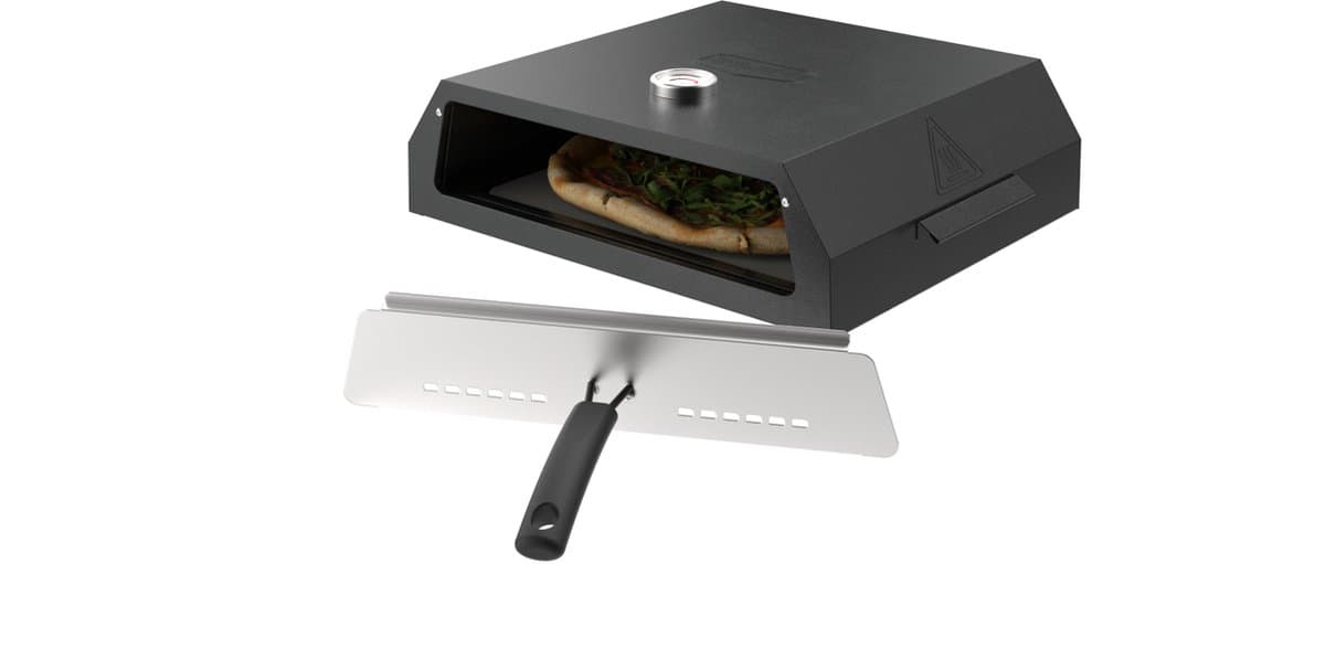 Grill Guru Pizza Box - Pizza Oven voor op de barbecue - Zelf pizza maken wordt easy met de Grill Guru pizza box - De pizza box past perfect op de meeste houtskool en gas barbecues - Inclusief thermometer en voorzetstuk met handvat — afbeelding 1
