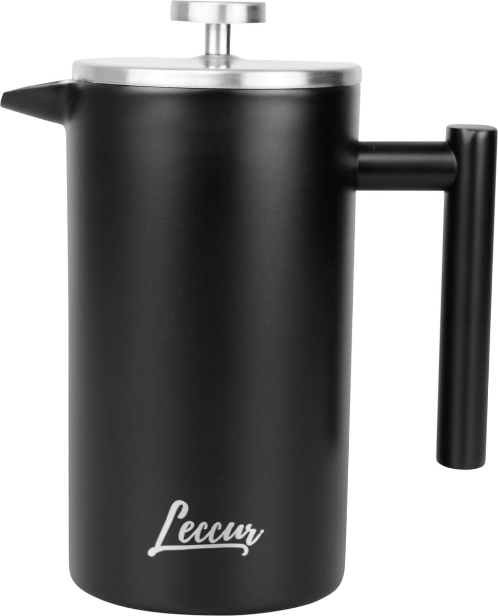 Leccur French Press Koffiemaker - Cafetière Dubbelwandig - RVS 1 liter — afbeelding 1