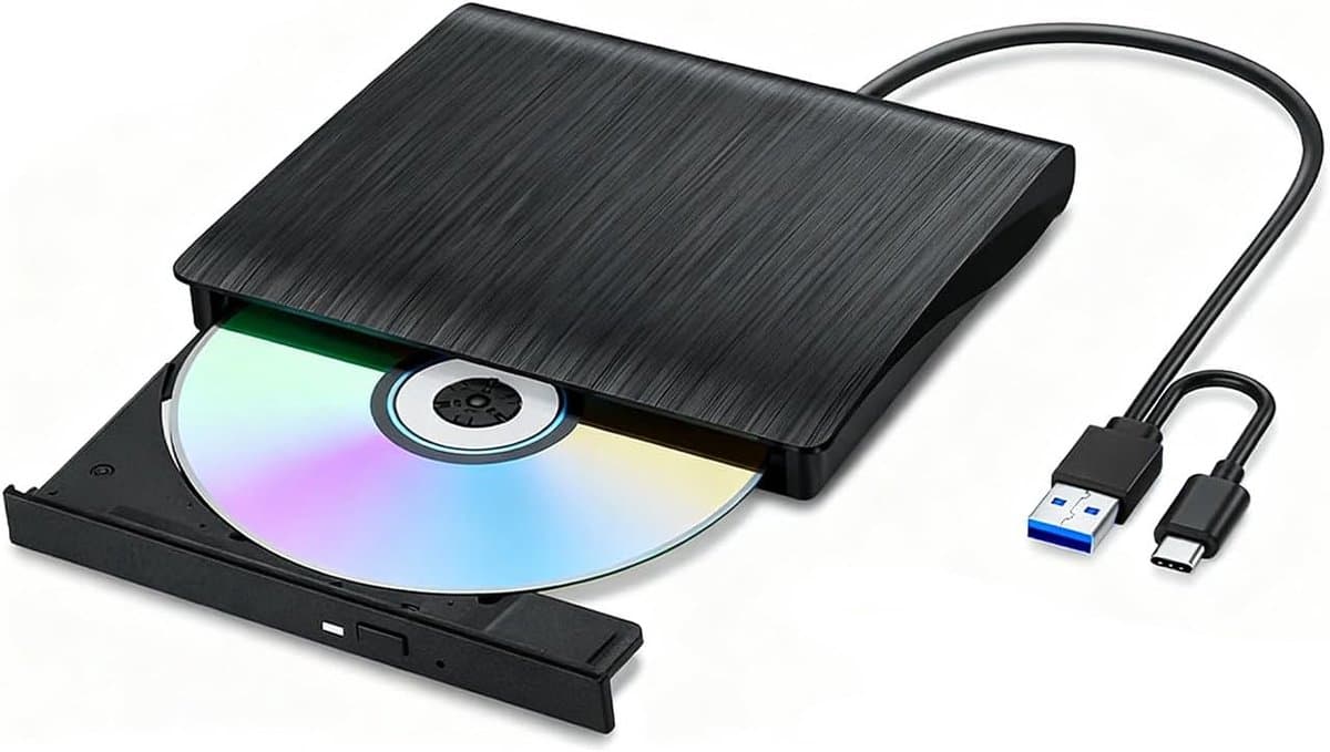 Externe CD‑DVD Drive - USB 3.0 - Draagbare CD‑DVD ±RW optische drive - CD‑brander en lezer - Geschikt voor laptop‑desktop‑Mac OS‑Linux‑Windows 11‑10‑8‑7 — afbeelding 1