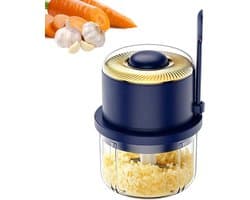 Mini Hakmolen - Keukenrobot - Snel Ingrediënten Snijden - Vaatwasmachinebestendig - 350 ml - Blauw