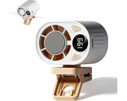 LISM - Autocassette-airconditioner, draagbare auto-airconditioner, mini-ventilator met draaifunctie, USB-oplaadfunctie, stille mini-ventilator zonder bladen met 199 snelheden, autocassette-airconditioner (wit)
