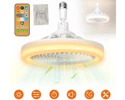 Plafondventilator Met Verlichting - 3 Kleurtemperaturen 3 Ventilatorsnelheden Timer - E27 Schroefdraadfitting Aromatherapie Design - 26W LED Dimbaar - Voor Badkamer Slaapkamer En Keuken - Wit