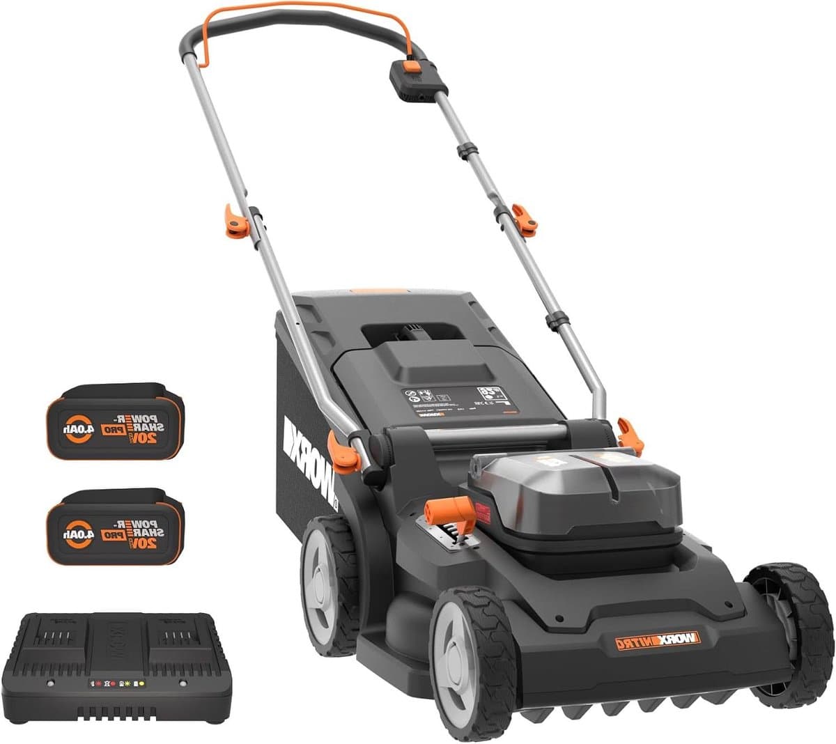 Accugrasmaaier - Elektrische maaier - Gazon Onderhoud - Intellicut Technologie - 41cm Maaibreedte - Zwart Oranje — afbeelding 1