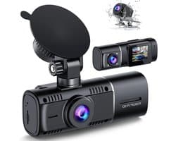 3-kanaals dashcam - Auto camera - Veilige ritten documenteren - Ingebouwde parkeerbewaking - 1080P FHD - Zwart