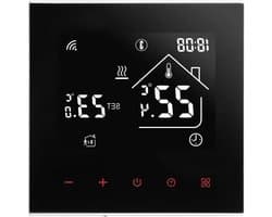 Slimme Thermostaat - Verwarming Regelunit - Comfort Thuis - App Bediening - 86 x 86 mm - Zwart