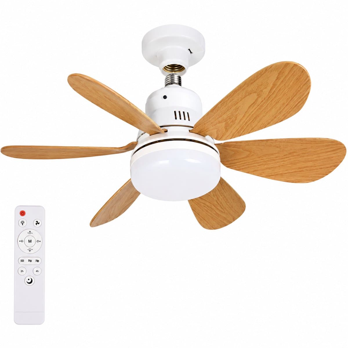 North Collective AirFlow - Plafond Ventilator Verlichting E27 - LED Ventilatorlamp met Afstandsbediening - 3 Snelheden - 52 cm - Wit — afbeelding 1