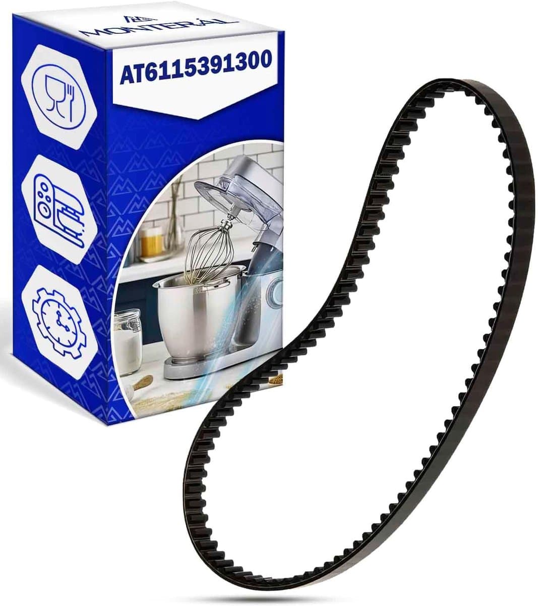 Timing belt voor foodprocessor - originele code AT6115391300 - geschikt voor Ariete 1594 - ShopVlot — afbeelding 1