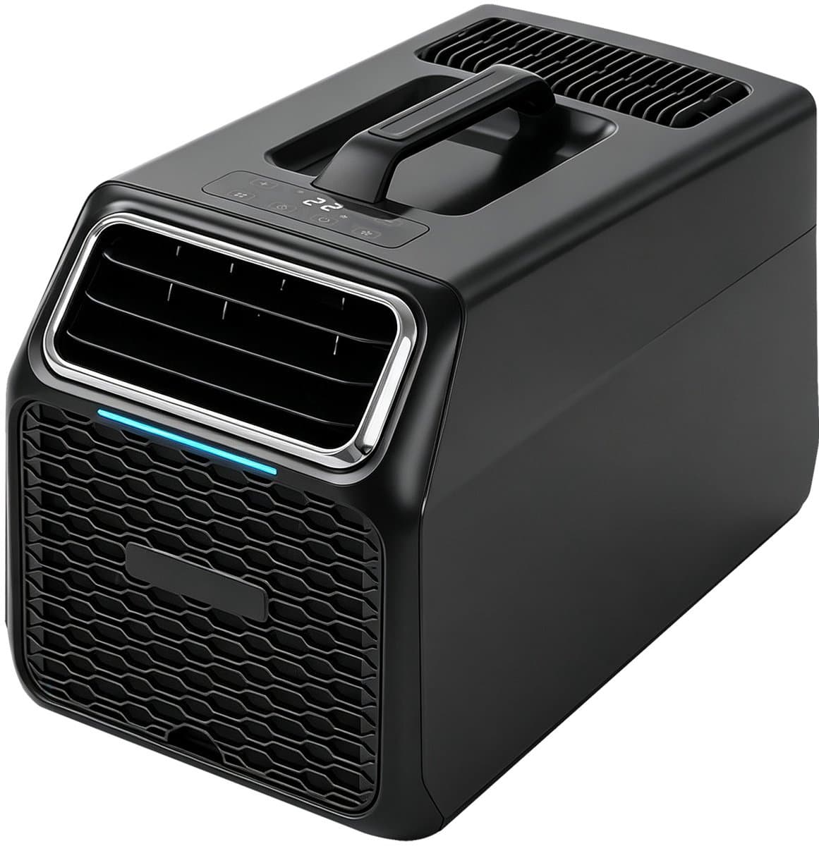 Mobiele Airco - Airconditioner Met Afvoerslang - Koelen En Ontvochtigen - Timer 0,5-24 Uur - 6000 BTU – Kamer En Kantoor – 54,3x31,5x36,3cm – Semi-Transparant — afbeelding 1