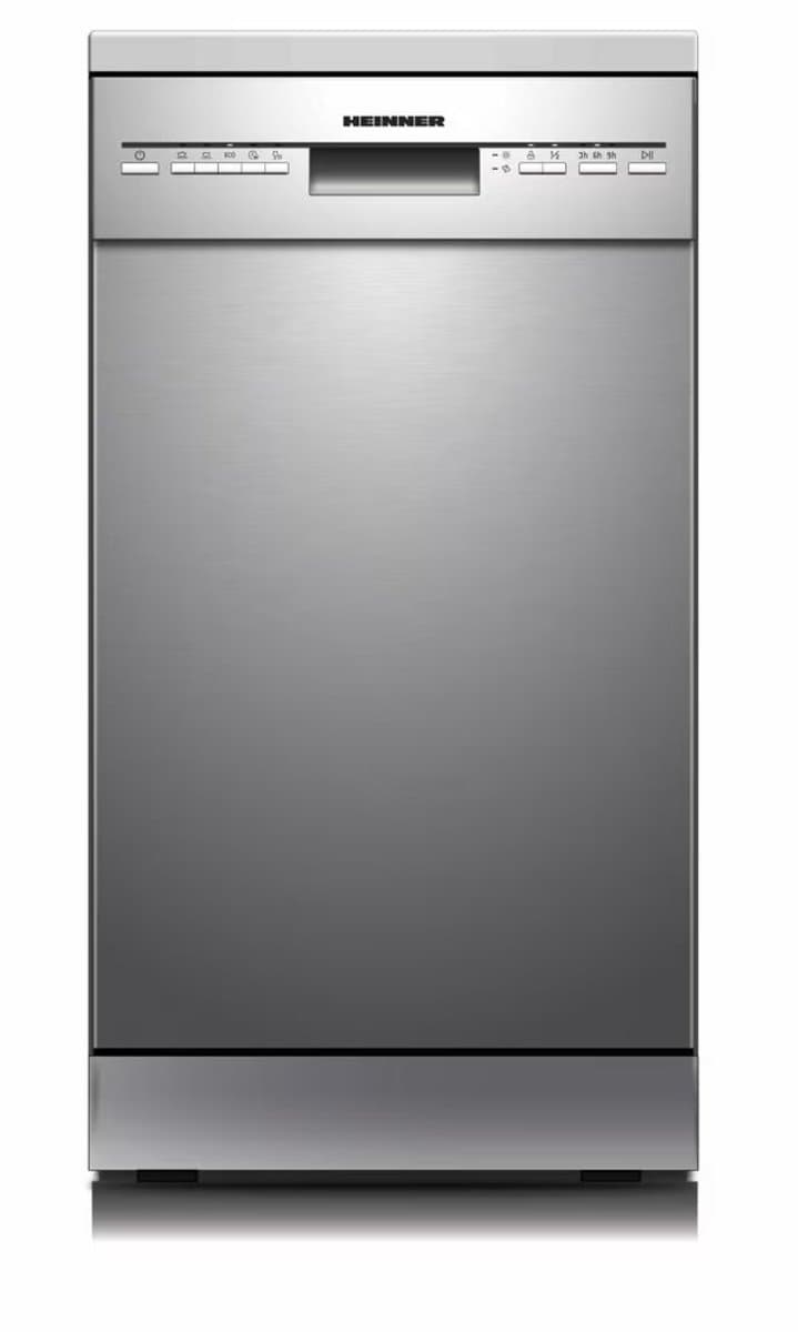 Heinner HDW-FSM45510XE++ Vrijstaande Vaatwasser – 10 Couverts – 5 Programma’s – Halve Belading – Startuitstel – Verstelbare Bovenkorf – AquaStop – Kinderslot – 45 cm – RVS – 5 Jaar Garantie — afbeelding 1