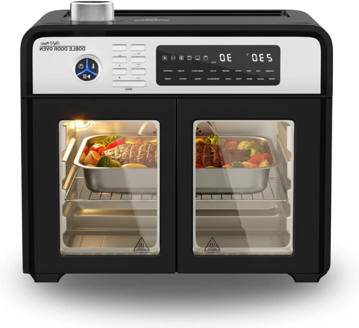 Dubbele Deur Oven - Compacte Keukenoven - Veelzijdig Koken - 18 Kookprogramma's - 28 Liter - Zwart — afbeelding 1