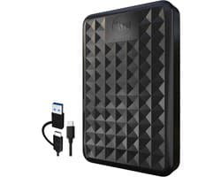 Externe Harde Schijf - Draagbare Opslag - Bestanden Opslaan - Dubbele Kabel Opties - 120GB - Zwart
