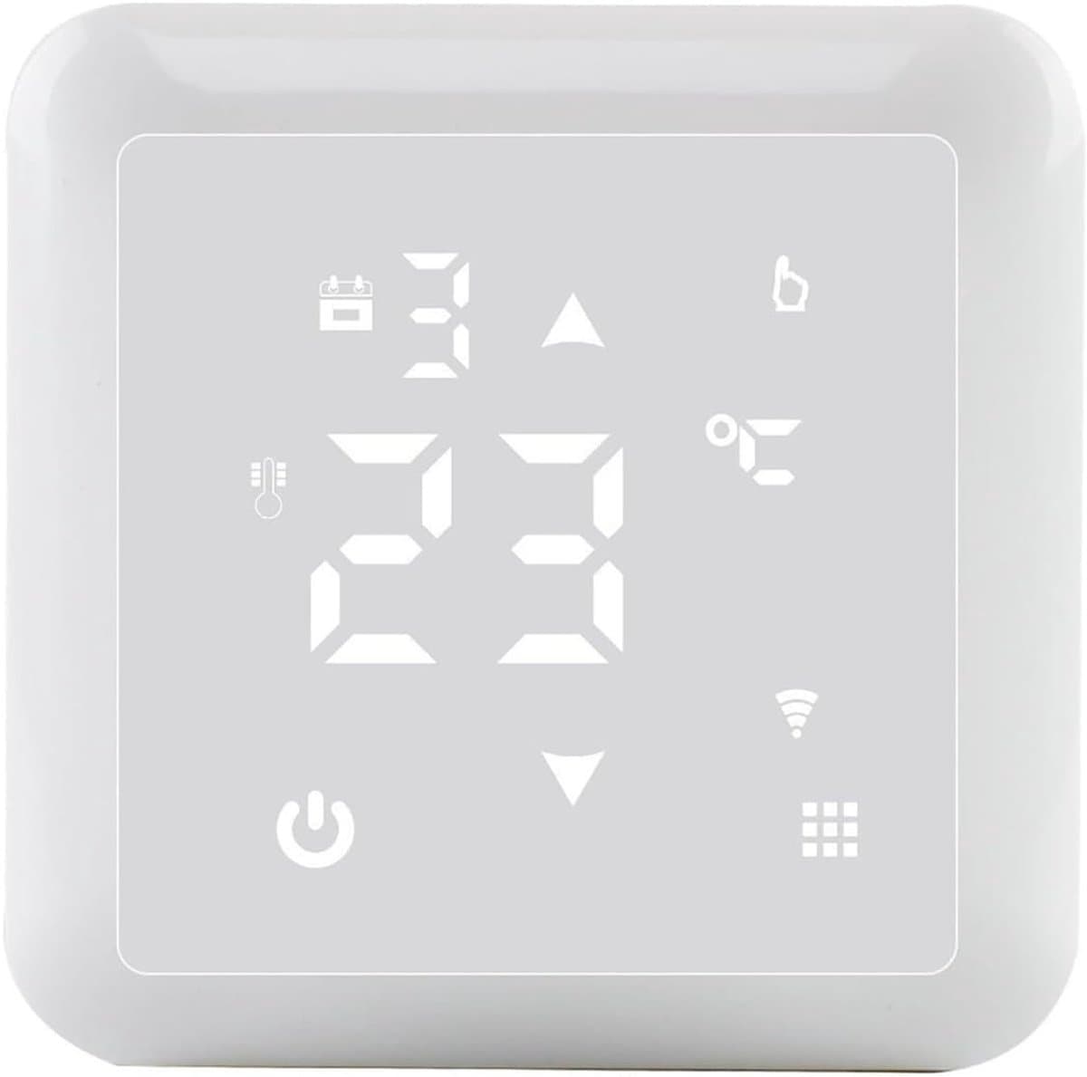 Digitale Thermostaat - Kamertemperatuur Regelaar - Verwarming Instellen - Touchscreen Bediening - 86 x 86 mm - Lichtgroen — afbeelding 1