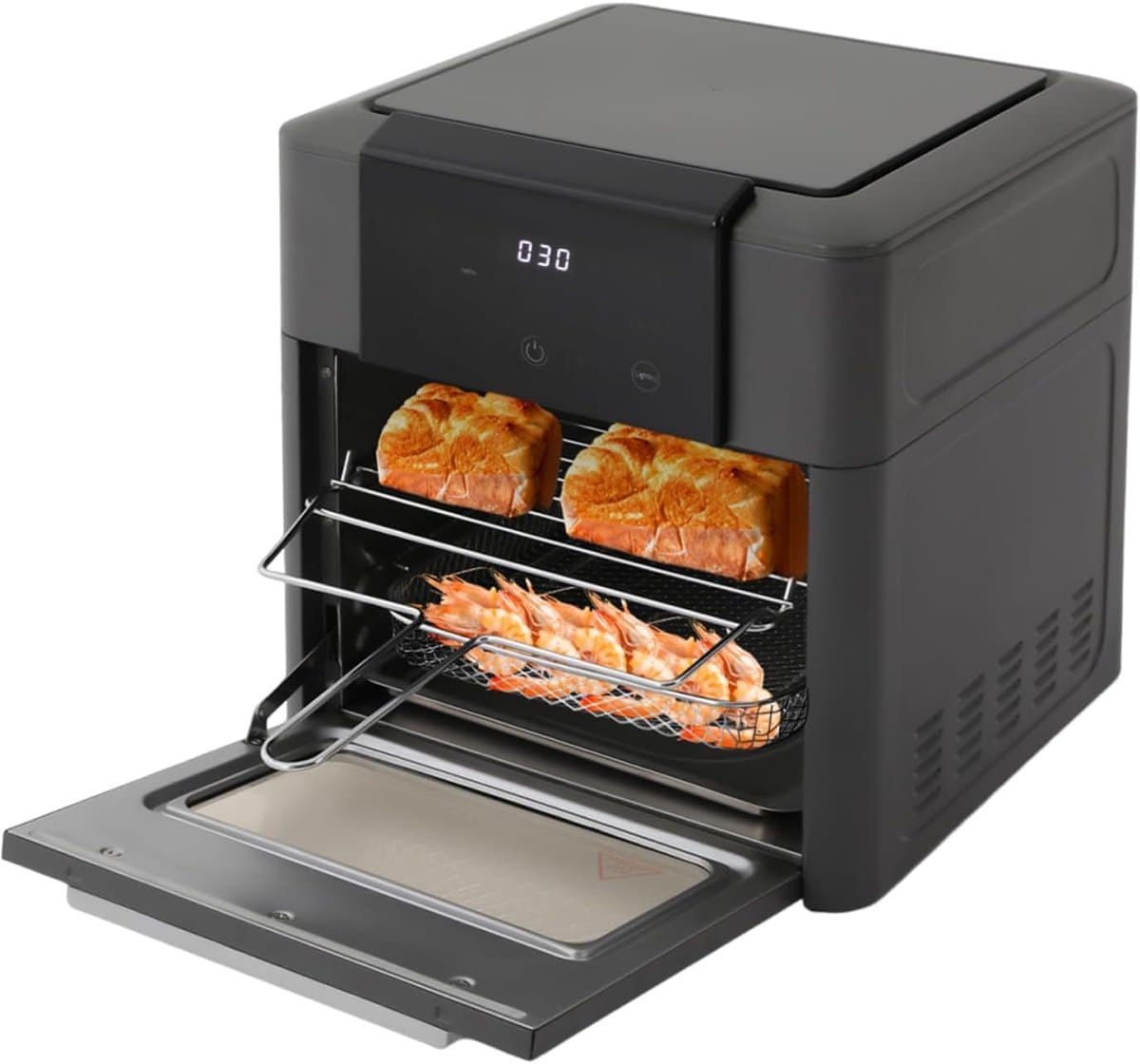 Heteluchtfriteuse Oven - Mini Oven - Gezond Koken - 12 Programma's - 12 Liter - Grijs — afbeelding 1