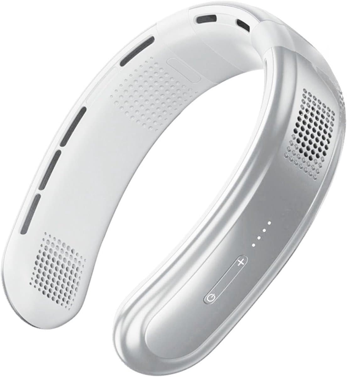 Draagbare nekventilator - USB oplaadbaar, tien keer sterker, koude nekventilator, geschikt voor buitensporten, woon-werkverkeer en reizen, kantoor, studie en persoonlijke - (Wit) — afbeelding 1