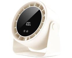 Bureaubladventilator - Persoonlijke ventilator - Persoonlijke verkoeling - Stille werking - 17.3 cm breed - Wit