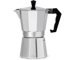 Chefino Percolator 6 Kops – Moka Pot 270 ml – Espressopot voor Italiaans Koffiezetten – Aluminium Mokkapot – Espressomaker voor Gasfornuis en Elektrische Kookplaat