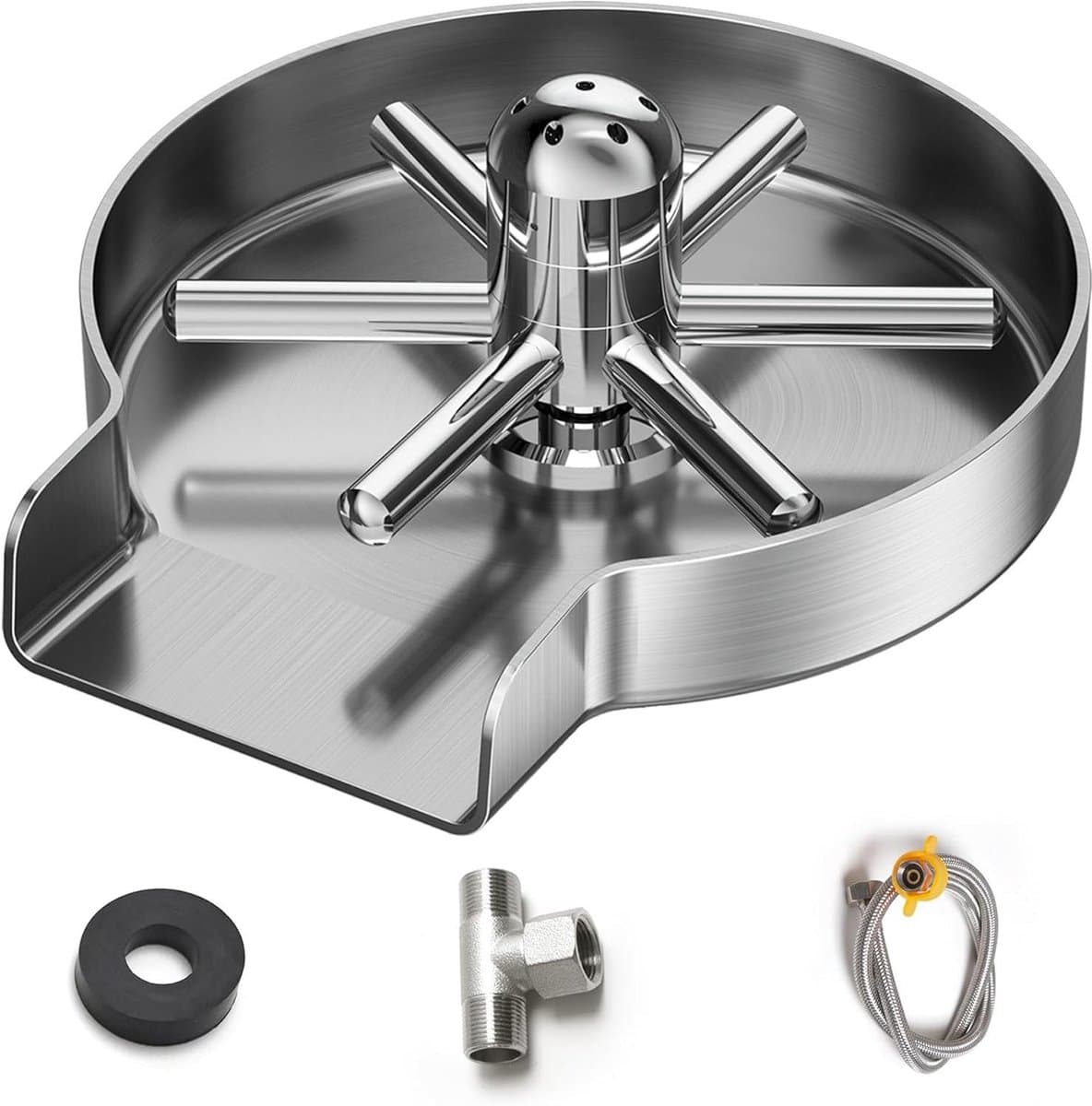 Glazen Spoeler - Flessenreiniger Kopjesreiniger - Snel Glazen Wassen - 360 Graden Rotatie - G3/8" - Zilver — afbeelding 1