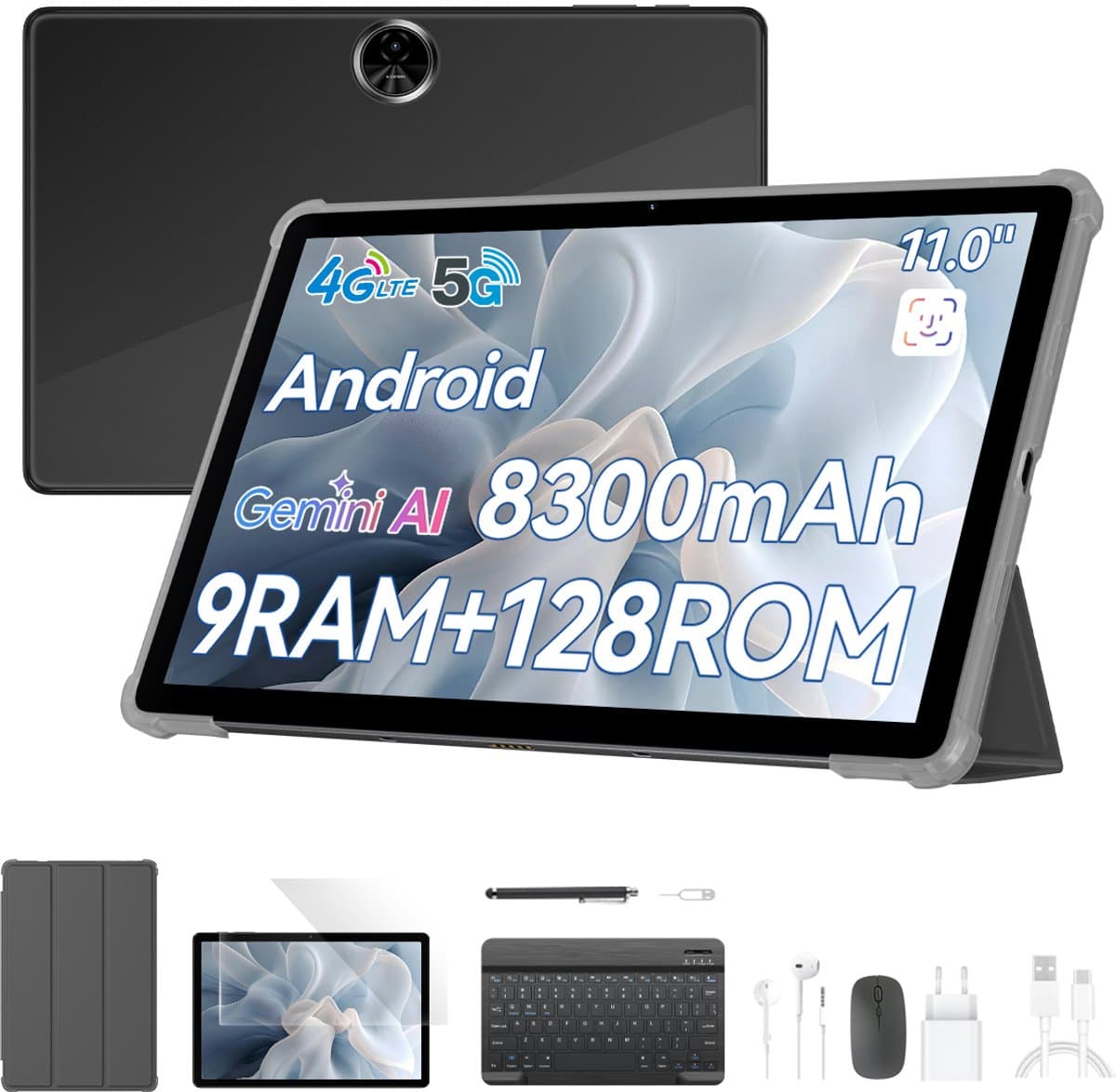 Blackview ZENO5 Tablet - 12GB RAM - 128GB ROM- 8300mAh- Android 16 - Zwart — afbeelding 1